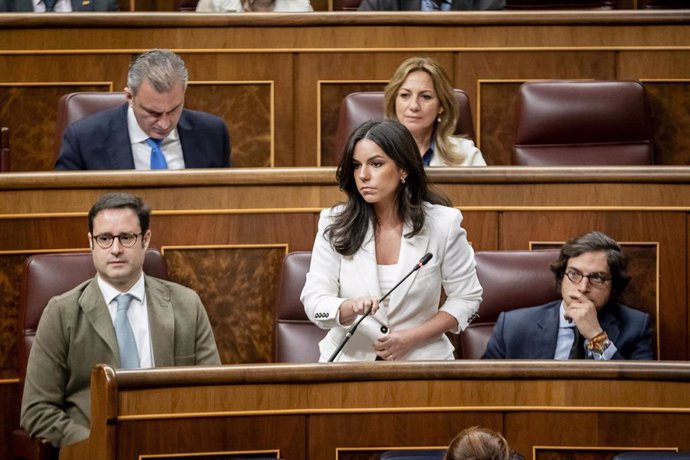 La portavoz de VOX en el Congreso, Pepa Millán, interviene durante la sesión plenaria en el Congreso de los Diputados, a 21 de febrero de 2024, en Madrid (España).