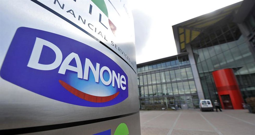 Archivo - Logo de Danone en Múnich (Alemania).