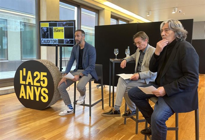 Presentación del 25 aniversario de L'Auditori, con su director Robert Brufau y el concejal Xavier Marcé