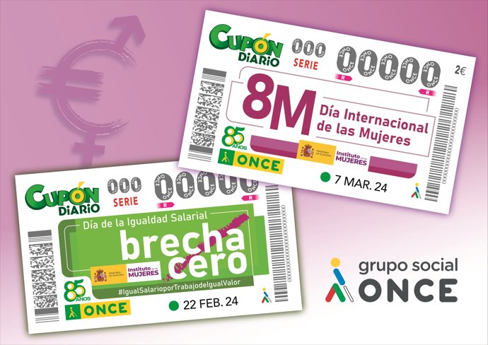 Cupón de la ONCE por la Igualdad Salarial y Día de la Mujer
