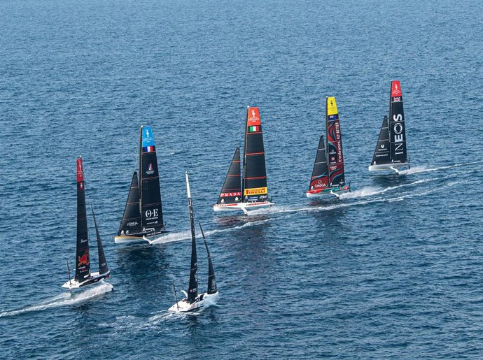 Archivo - Practice Race Day, Fleet Race - November 29, 2023. Americas Cup Preliminary Regatta Jeddah presented by NEOM, 29th Nov - 2nd Dec 2023.