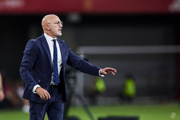 Archivo - Luis de la Fuente durante un partido de la selección española