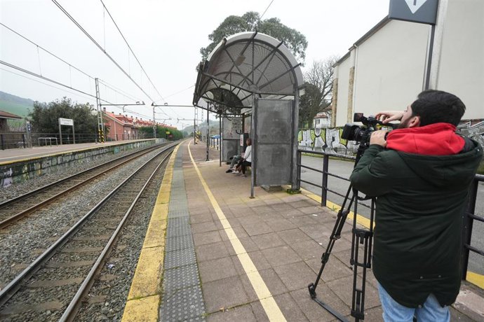 La estación de tren de Boo de Piélagos, donde ocurrieron los hechos, a 4 de febrero de 2024, en Boo de Piélagos, Cantabria (España). 