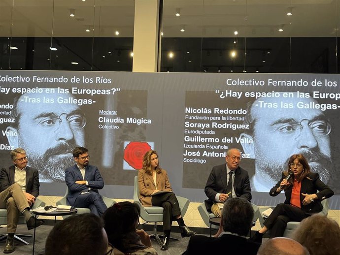 Colectivo Fernando de los Ríos organiza coloquio con ex secretario del PSOE de Euskadi, Nicolás Redondo, el líder de Izquierda Española, Guillermo del Valle, la eurodiputada Soraya Rodríguez y el sociólogo José Antonio Díaz