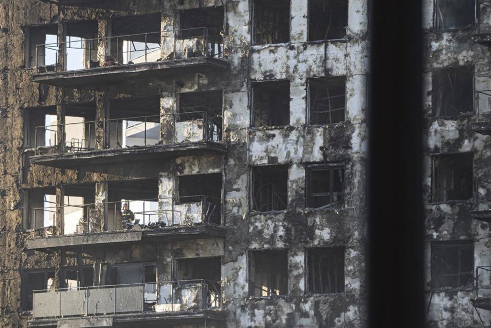 La estructura del edificio tras el incendio 