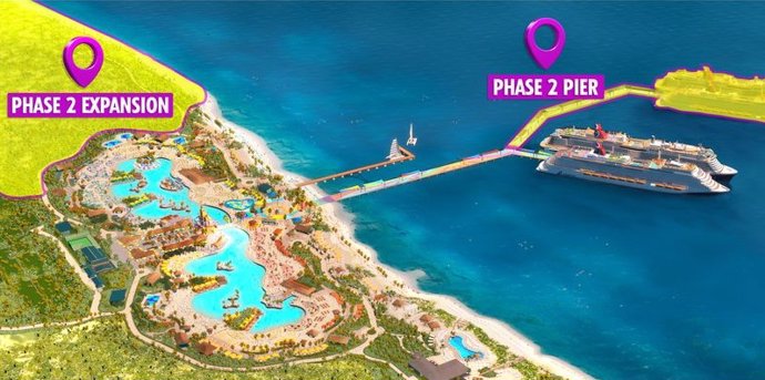 Carnival invierte casi 100 millones de euros para ampliar el muelle de Celebration Key en las Bahamas.