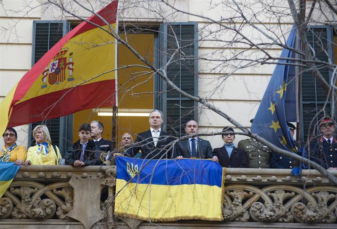 Acto en la Delegación del Gobierno en Catalunya por el segundo aniversario del inicio de la guerra en Ucrania.