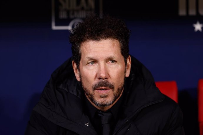 Diego Pablo Simeone, head coach of Atletico de Madrid, looks on during the Spanish Cup, Copa del Rey, football match played between Atletico de Madrid and Athletic Club de Bilbao at Civitas Metropolitano on February 07, 2024 in Madrid, Spain.
