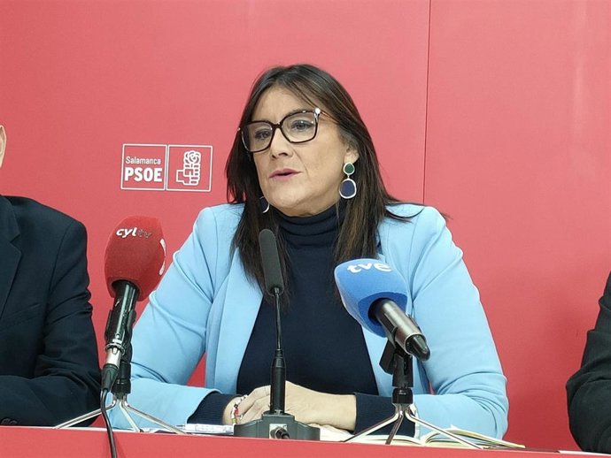 La secretaria de Organización del PSOECYL, Ana Sánchez, en Salamanca