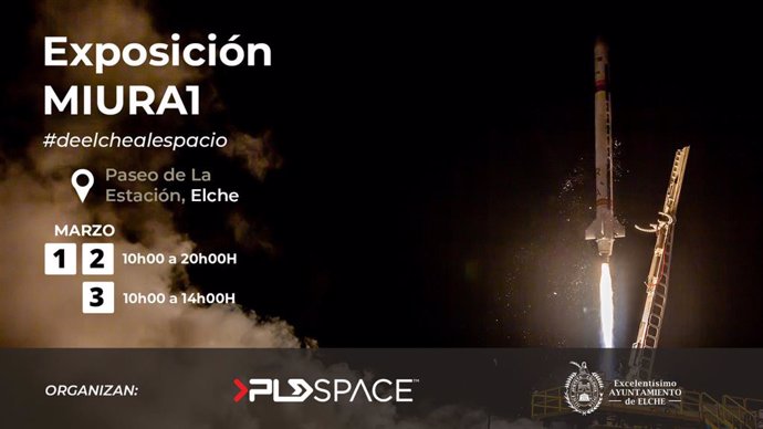 Elche expondrá el cohete Miura 1 de PLD Space con paneles informativos y visitas guiadas