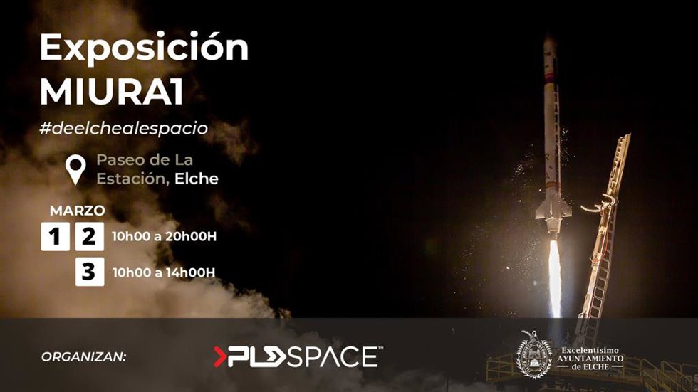 Elche expondrá el cohete Miura 1 de PLD Space con paneles informativos y visitas guiadas