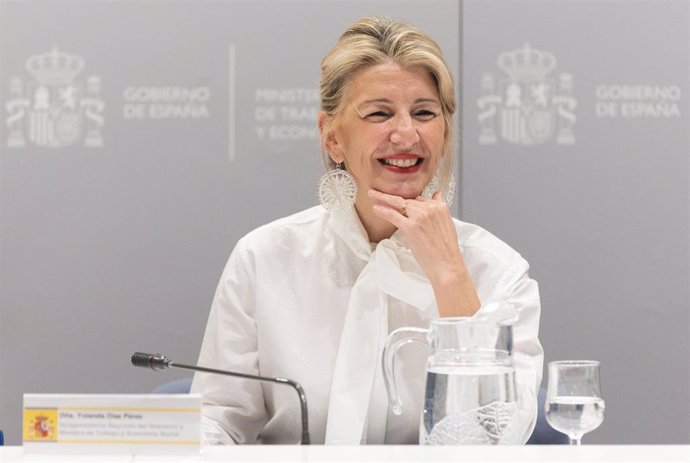 La vicepresidenta segunda del Gobierno y ministra de Trabajo y Economía Social, Yolanda Díaz,  a 13 de febrero de 2024, en Madrid (España).