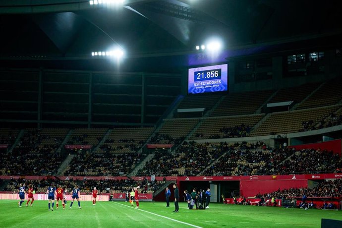 Imagen de la grada del Estadio de La Cartuja durante el España-Países Bajos de la Liga de Naciones 23-24