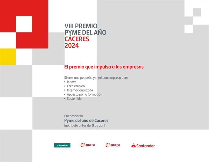 Convocatoria del VIII Premio Pyme del año de Cáceres