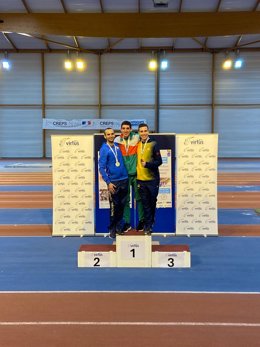 El vallisoletano Adrián Parras alcanza el bronce en el Mundial de Pista Cubierta celebrado en Reims (Francia)