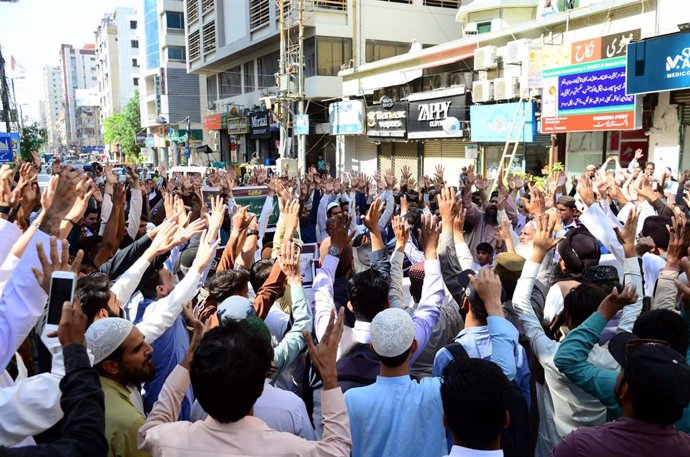 Manifestaciones en Karachi, Pakistán