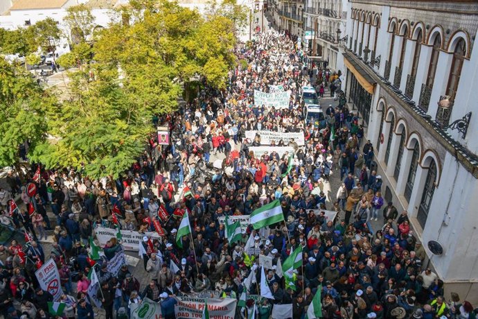 Manifestación en Osuna convocada por Marea Blanca y secundada por varios ayuntamientos de la comarca.