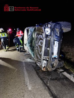 Imagen de vehículo accidentado en Ororbia.