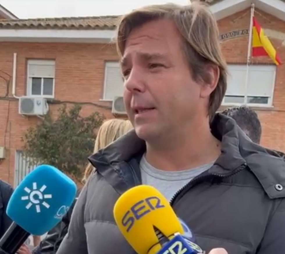 El secretario general del Partido Popular (PP) de Andalucía, Antonio Repullo, en la concentración en Barbate (Cádiz).
