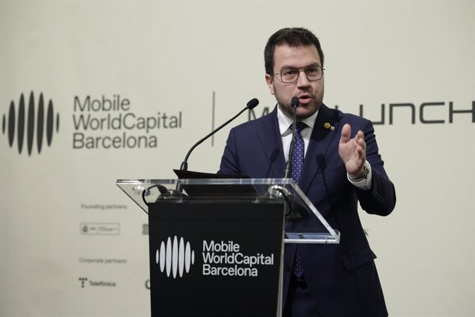 El president de la Generalitat, Pere Aragonès, en el Mobile Lunch