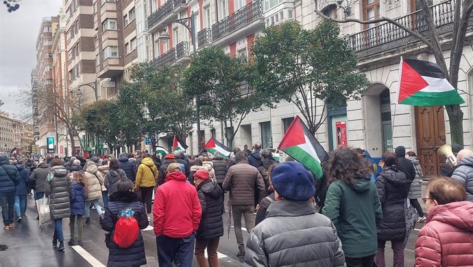 Manifestación este domingo en Valladolid a favor del pueblo palestino.