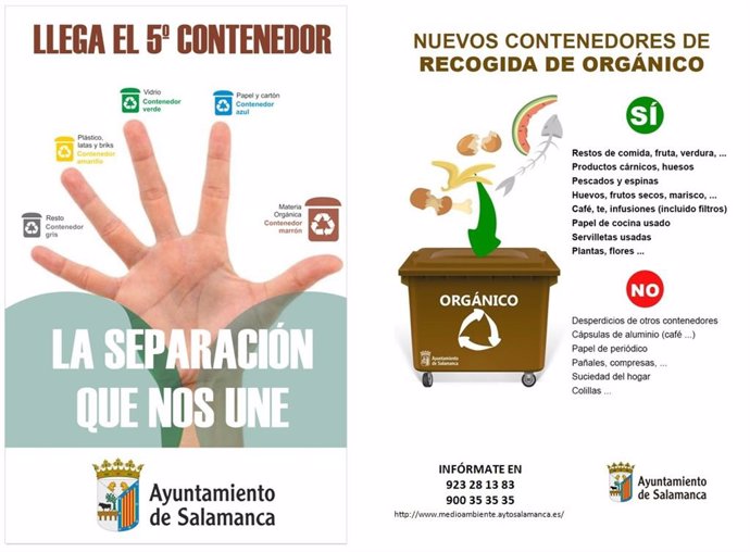 El Ayuntamiento de Salamanca realiza una campaña informativa sobre los nuevos contenedores para materia orgánica.