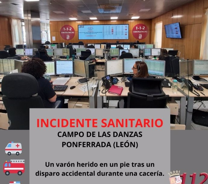 Notificación sobre el accidente compartida por el 112 CYL en la red social 'X'.