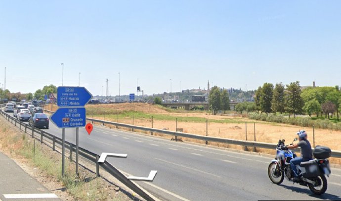 Punto de la SE-30 en el que se ha producido el accidente mortal.