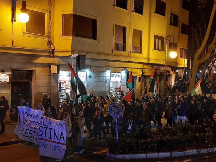 Manifestación en Palma para exigir "el fin del comercio de armas" y "el boicot" a Israel
