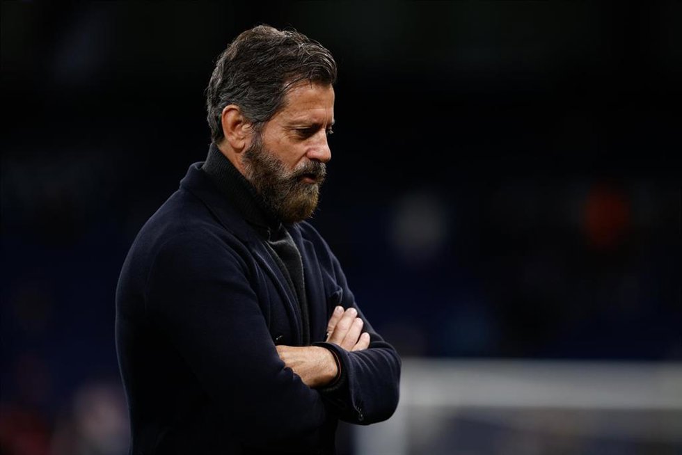 Quique Sanchez Flores, entrenador del Sevilla FC, en el Santiago Bernabéu.