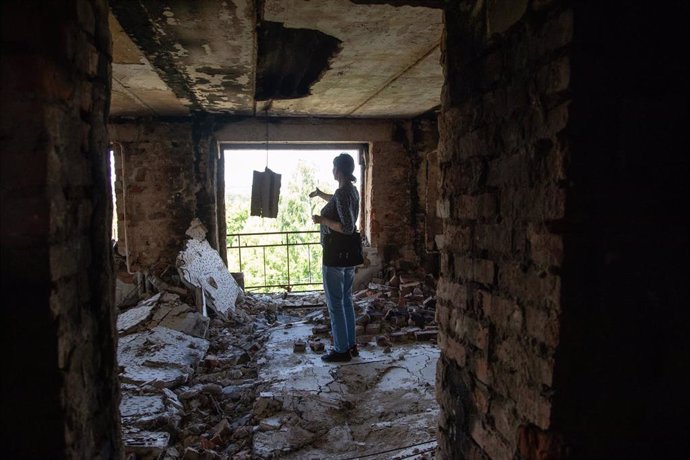 Archivo - Edificio dañado en Sumy (Ucrania)