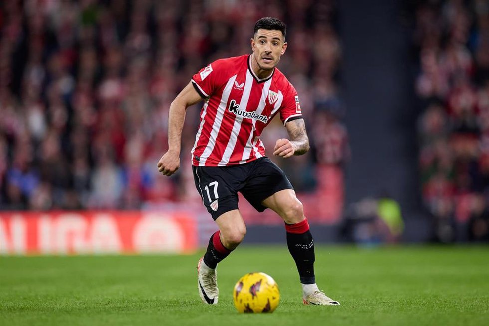 Yuri Berchiche, jugador del Athletic Club, durante un partido de Liga.