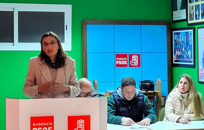 Rocío Campos durante la asamblea