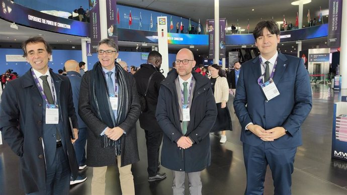 Delegación asturiana en el Mobile World Congress de Barcelona, con el consejero de Ciencia, Borja Sánchez, a la cabeza.