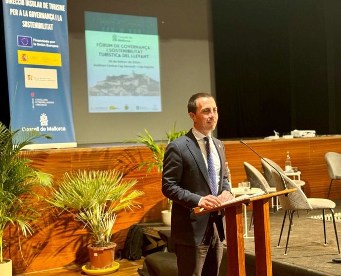 El presidente del Consell de Mallorca, Lloren Galmés, durante el foro.