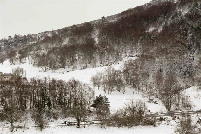 Una montaña nevada, a 23 de febrero de 2024.