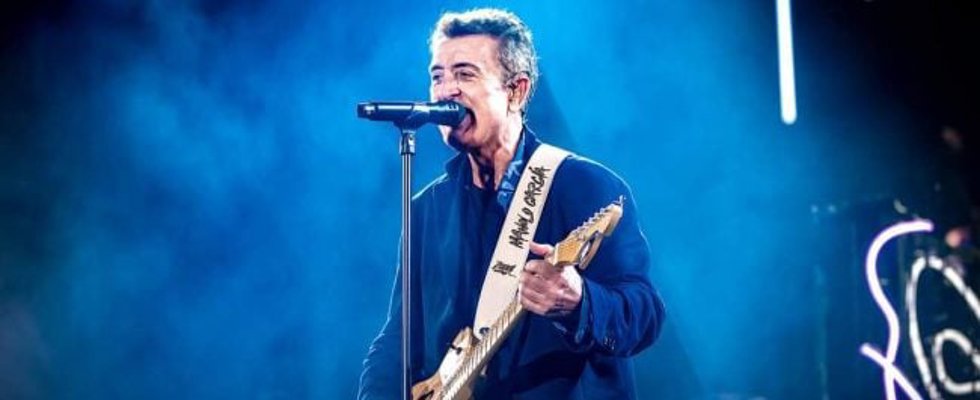 El cantante Manolo García en concierto.