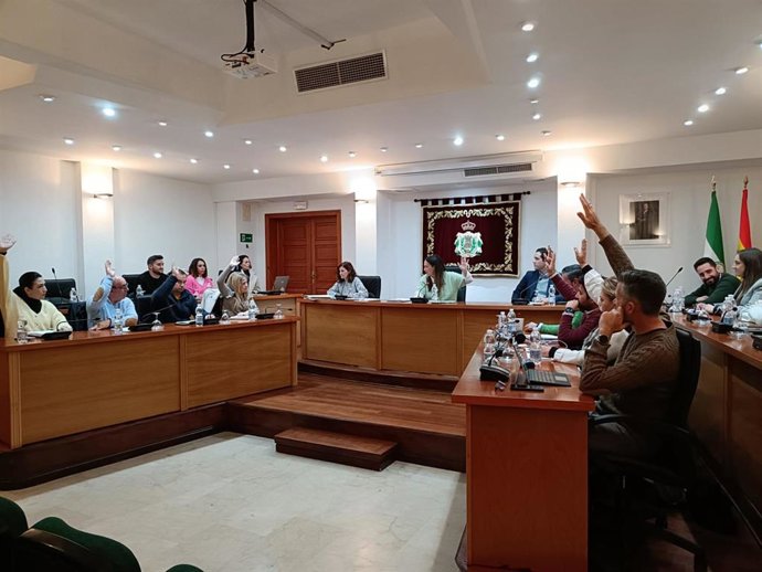 El pleno del Ayuntamiento de Los Barrios en un momento de la votación.