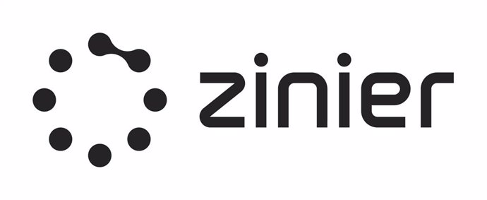 Image of Zinier's Logo in black and white. A circle of dots interconnected and the word Zinier.