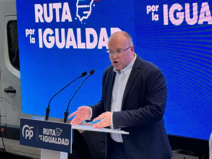 El portavoz del PP en el Congreso, Miguel Tellado, en el acto del PP 'Ruta por la igualdad' en Barcelona