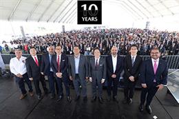 La planta de producción de Mazda en México cumple 10 años con más de un millón de unidades ensambladas.