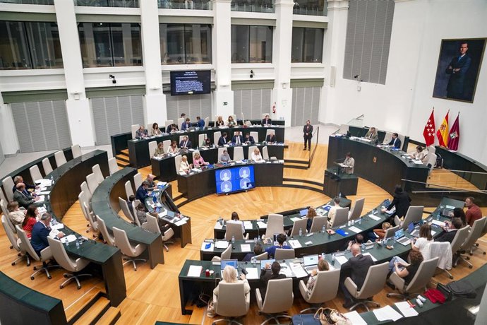 Archivo - Vista del Pleno del Ayuntamiento de Madrid, en el Palacio de Cibeles