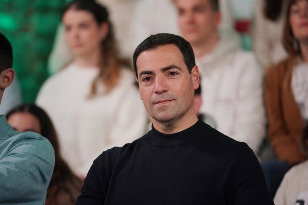 El candidato del PNV a Lehendakari, Imanol Pradales, durante un acto del PNV, en el Palacio de Villa Suso, a 24 de febrero de 2024, en Vitoria-Gasteiz, Álava