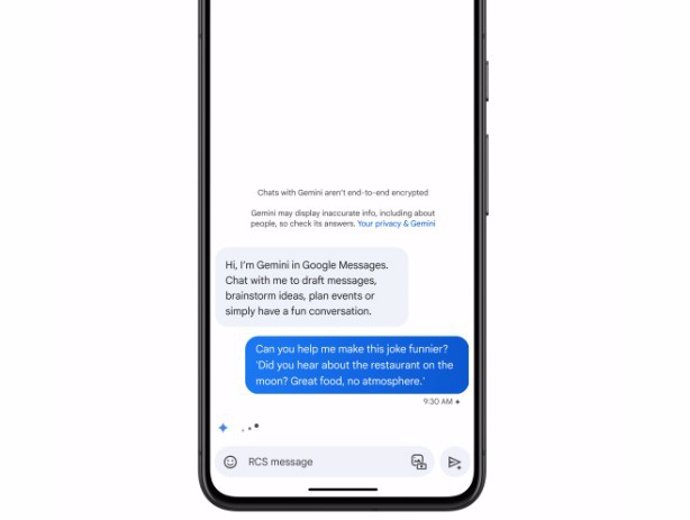 Gemini en los chats de Google Mensajes.