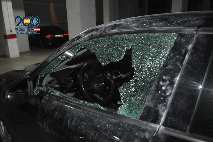 Imagen del estado en el que quedó uno de los vehículos