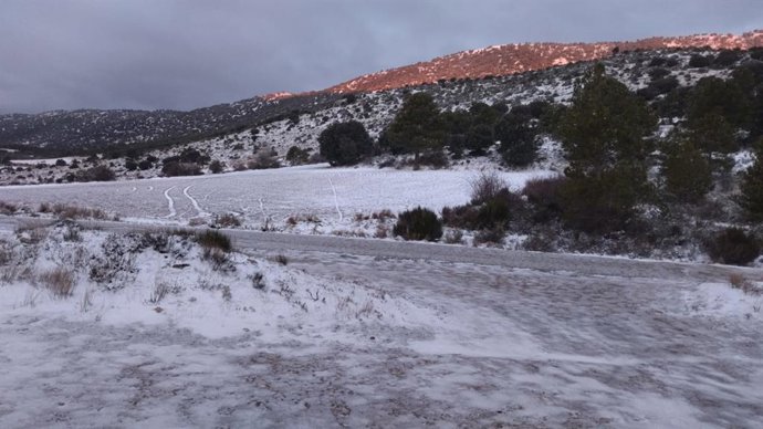 Imagen del suelo nevado en las pedanías altas del Noroeste