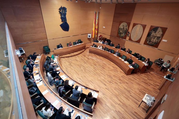 Imagen del pleno ordinario de febrero celebrado este martes en el Ayuntamiento de València.