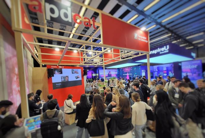 L'estand de l'APDCAT en el 4YFN, en el Mobile World Congress (MWC) 2024