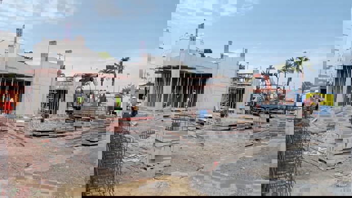 Obras del futuro intercambiador de Lebrija