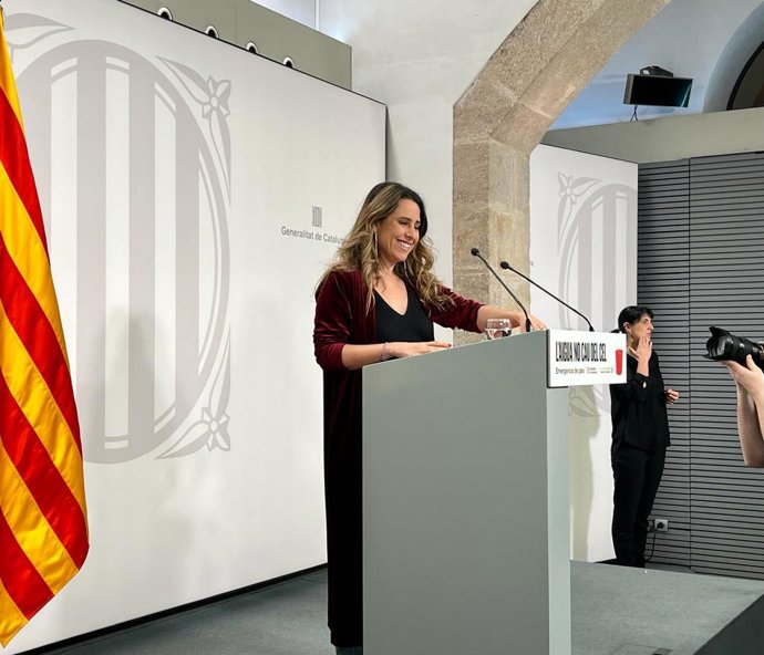 La portavoz del Govern, Patrícia Plaja, en rueda de prensa tras la reunión del Consell Executiu